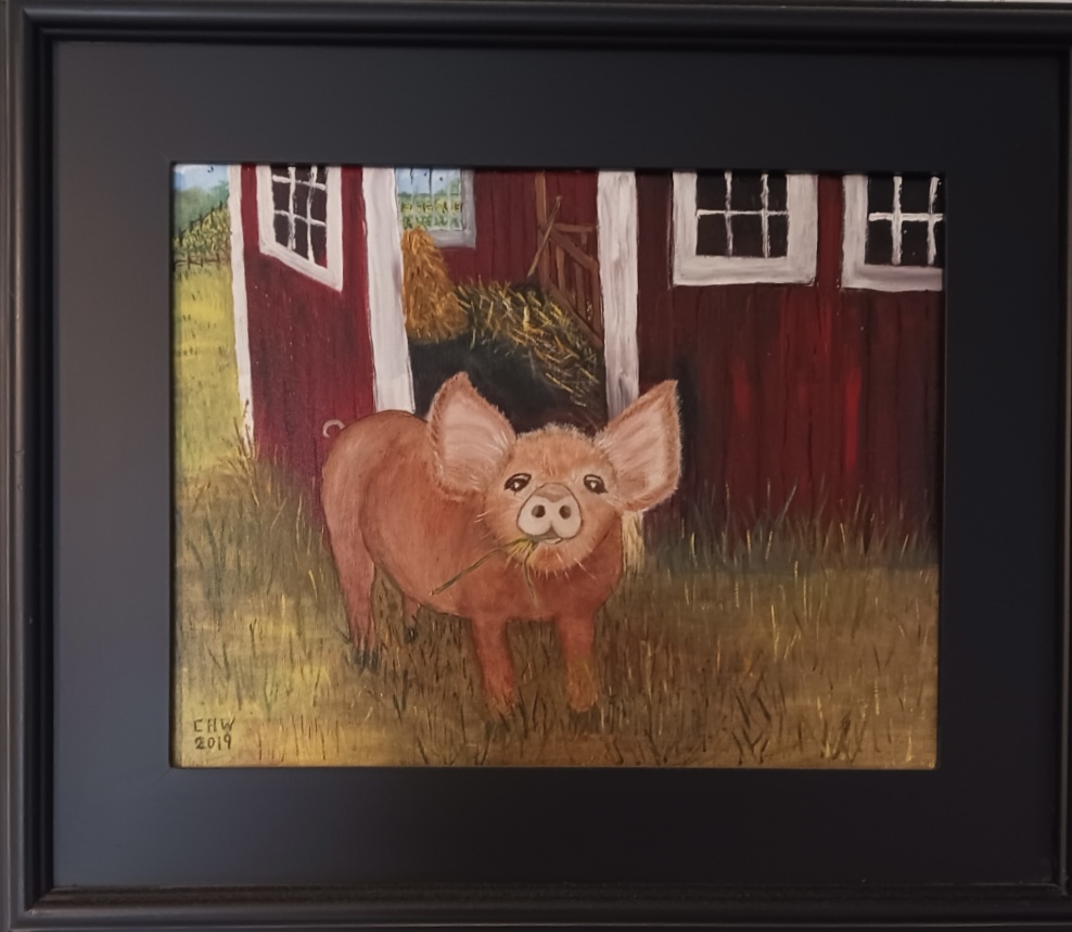 Painting of piglet
